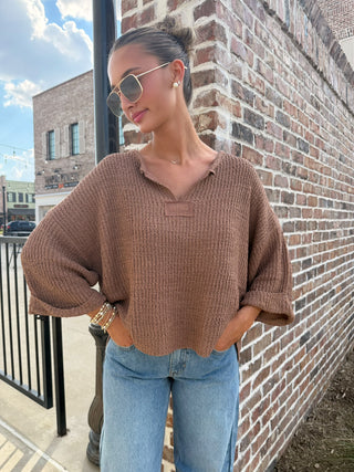 Kristen Cropped Sweater Cocoa