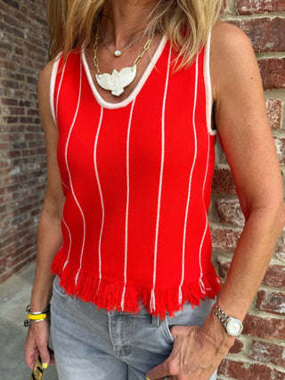 THML | Harper Knit Tank Red