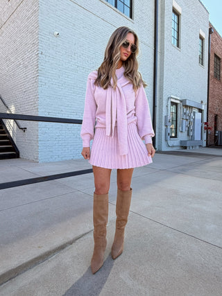 Brushed Knit Sweater Set Blush