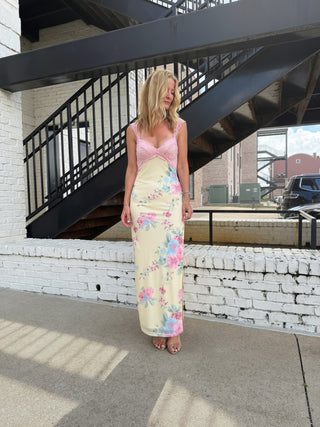 The Buttercream Bloom Lace Maxi Dress