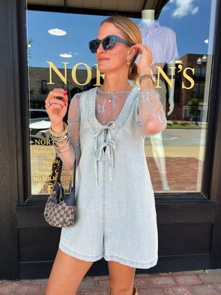 Miou Muse | The Sheer Romance Top Blue