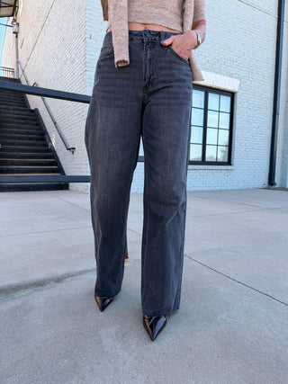 Rachel Wide Leg Washed Gray