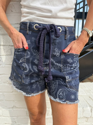 The Reese Bandana Shorts Navy