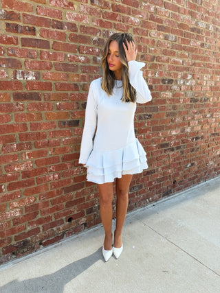 LENA | Adeline Ruffle Dress Blue