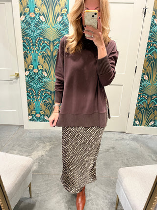 Z Supply | Sable Rib Sweatshirt Chocolate Cherry