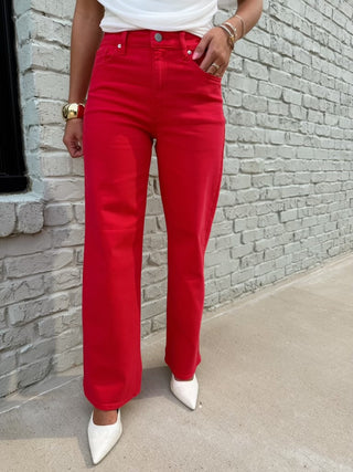 JBD |Vintage High Rise Straight - Red