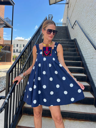MABLE | Minnie Polka Dress Navy