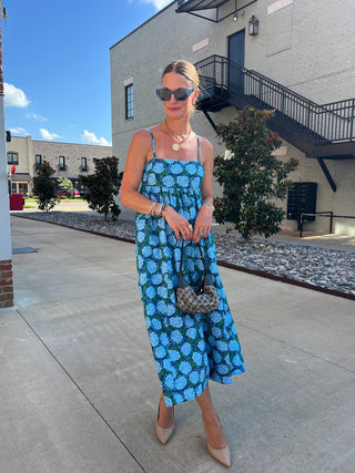 THML| Howdy Hydrangea Dress Dk. blue