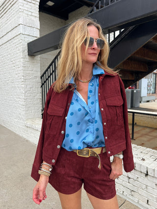 NEEDIi | Nora Suede Jacket Wine
