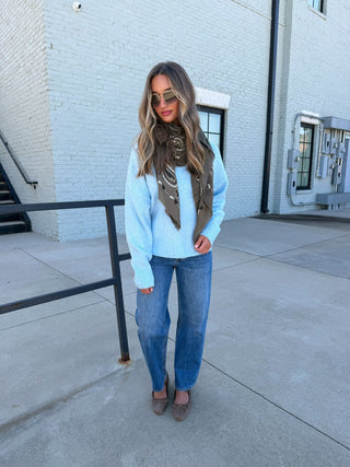 Kendall V Neck Sweater Light Blue