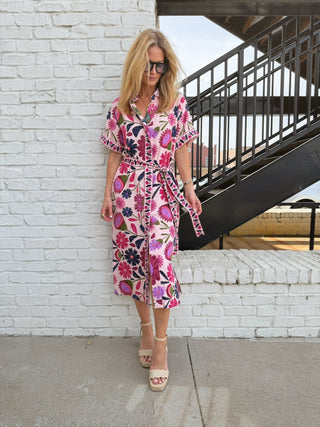 Worth Your Wild Floral Midi Dres