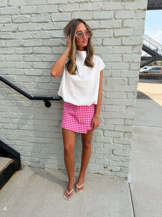 GLAM | Checkmate Wrap Skort - Pink