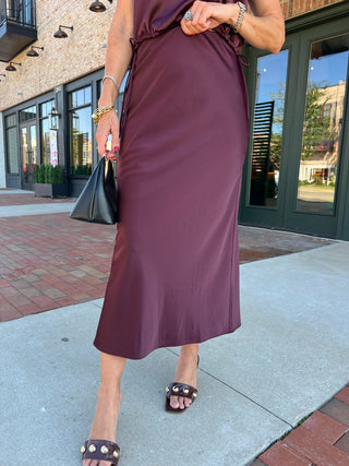 Sage The Label | Deep Trance Midi Skirt Wine