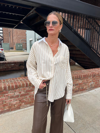 HEYSON | Am I Okay Button-Up Brown