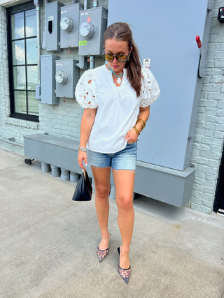 THML | Eyelet Falls Blouse