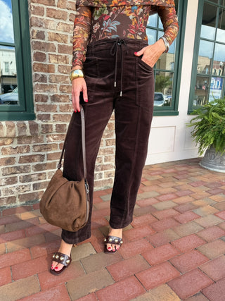DAZE DENIM | Villa Pant Drawstring Barrel Pant Chocolate