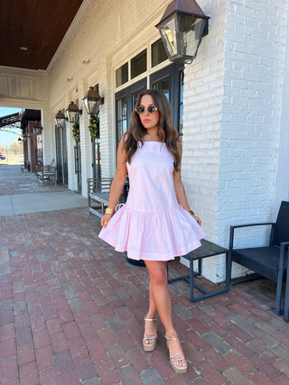 Leighton Bow Dress Pink
