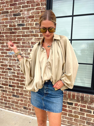 GLAM | The Finley Bomber Zip Up Jacket Taupe