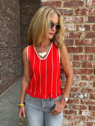 THML | Harper Knit Tank Red