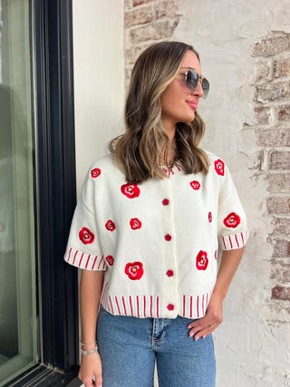 The Josie Cardigan Red