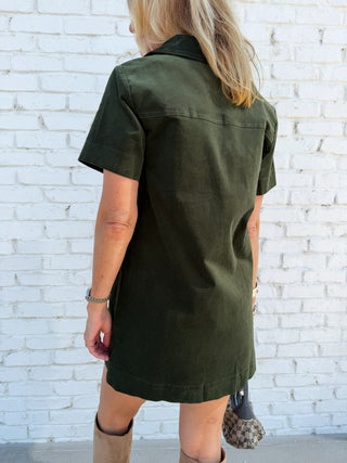 Needii | Ella Corduroy Dress Dark Olive