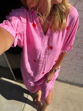 ENTRO | Playful Polkadot Shirt Dress