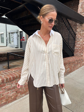 HEYSON | Am I Okay Button-Up Brown