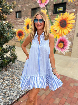 Sunkissed Stripe Dress Blue