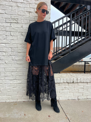 Living Lace Maxi Shirt Dress