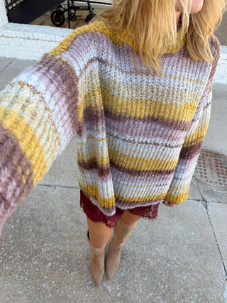 Romy Striped Sweater Yellow Brown Mix