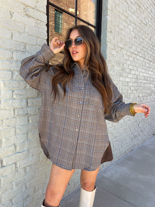 Olivaceous | Sonia Checkered Shirt Brown Blue