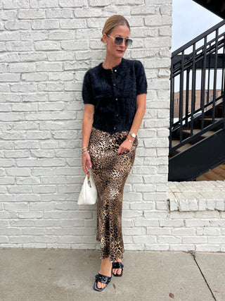Needii | Leopard Satin Skirt