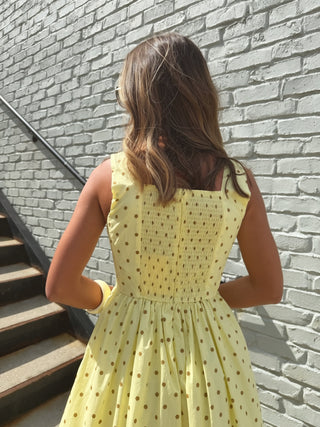 Rising Sun Polka Dot Dress Yellow