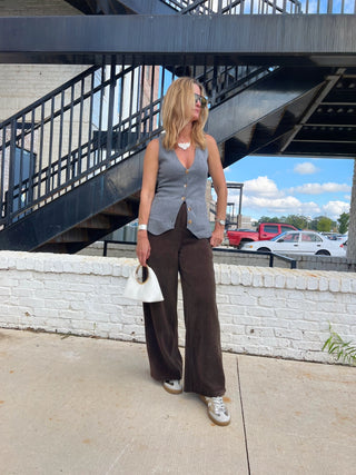 Sage The Label | Mystique Corduroy Wide Pants Brown