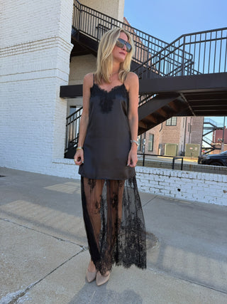 Allison Lace Slip Dress Black