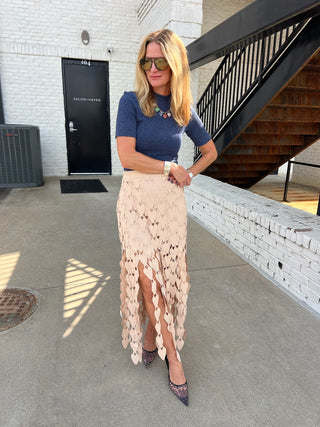 Plastic Hearts Fringe Skirt Tan