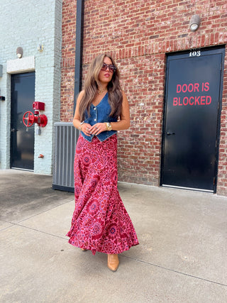 OLIVACEOUS | Neely Floral Maxi Skirt