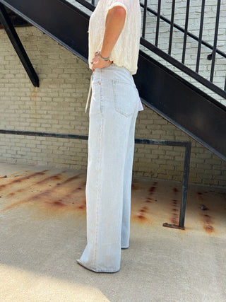 Daze Denim | Madison Mid Rise Wide Leg in Baby Talk