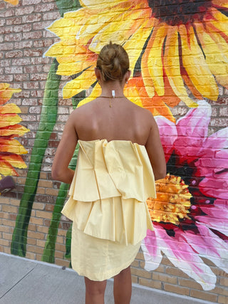 Golden Hour Tiered Mini Dress Butter