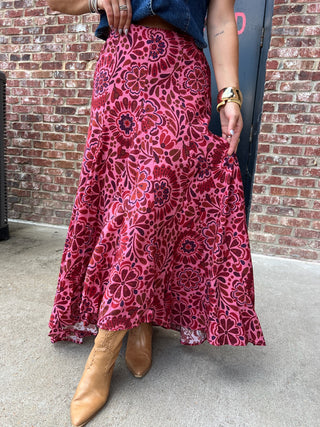 OLIVACEOUS | Neely Floral Maxi Skirt