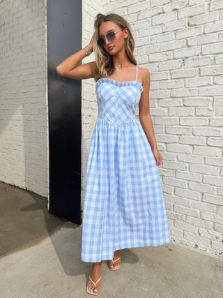 HEYSON | Gabby Gingham Dress Blue