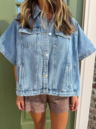 LE LIS | City Chic Denim Cape Jacket