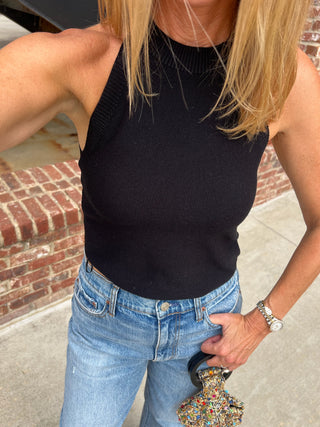 The Lake Sleeveless Knit Top Black