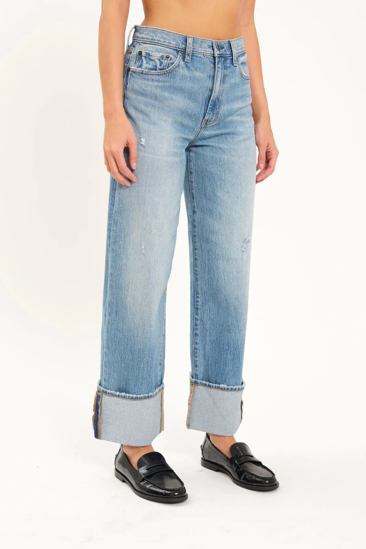【AAKE】STEADY ROLL-UP DENIM PT Eastside Loose Cuff in All Mine Vintage – Daze Denim
