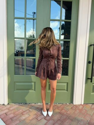 Zoey Collar Romper Chocolate