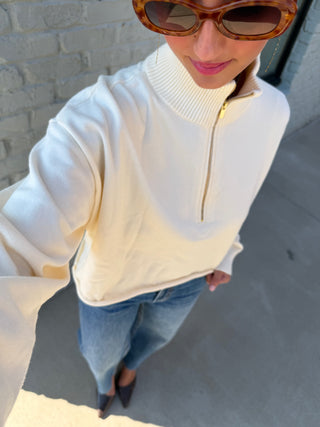Aven Half-Zip Sweater Cream