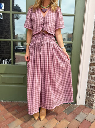 Mauve Gingham Skirt