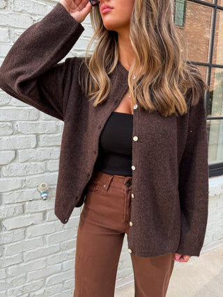 Millie Sweater Cardigan | DK Brown