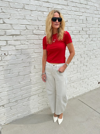 MIOU MUSE | Stevie Stripe Barrel Jean