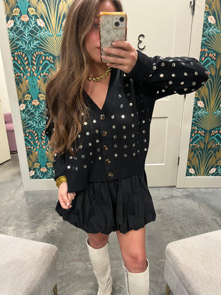 Olivaceous | Studded Sweater Black [pre-order]